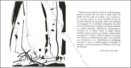 Julius BALTAZAR - Sur Julius Baltazar peintre. L'Hay-les-Roses, Editions Wequetecock Cove, mai 2005.