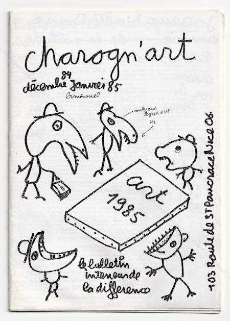 charogn'art. Bulletin intérieur de la différence. BEN (Vautier). Nice, Ben, 1984.