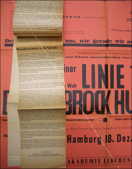 Friedrich HUNDERTWASSER, Bazon Brock et Harald Shult - The Endless Line. Hambourg, Acadmie Lerchenfeld, 1959.
