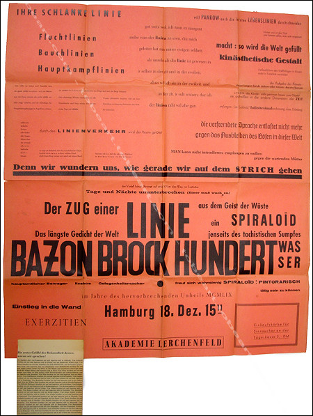 Friedrich HUNDERTWASSER, Bazon Brock et Harald Shult - The Endless Line. Hambourg, Acadmie Lerchenfeld, 1959.