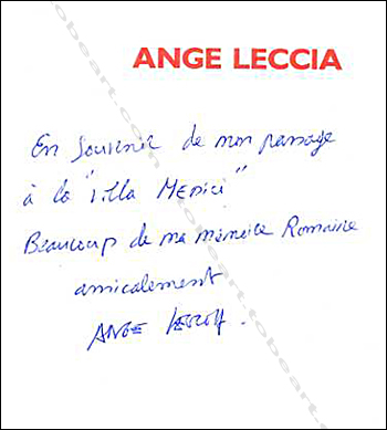 Ange LECCIA. Rome, Villa Medicis, 1983.