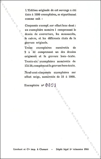 Jean-Claude SILBERMANN - Le Ravisseur. Précédé d'un mémoire de capitaine de coton-armé. Paris, Eric Losfeld / Le Terrain Vague, 1966.