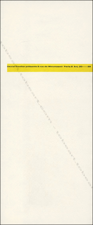 DADO - Peintures et dessins. Paris, Galerie Daniel Cordier, 1961.