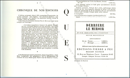 DERRIERE LE MIROIR n°27-28 - Marc CHAGALL. Paris, Maeght, 1950.