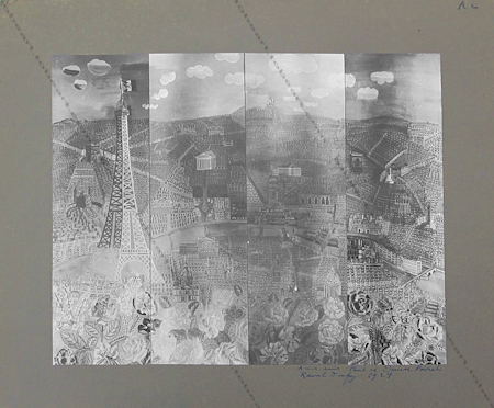 Photomontage - Panorama de Paris - ddicac par Raoul DUFY en 1924  son ami Paul Poiret.