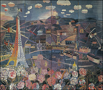 Photomontage vintage originale (33,2 x 26,4 cm). Raoul Dufy - Panorama de Paris 1924.