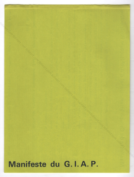 Manifeste du Groupe International d'Architecture Prospective (G.I.A.P.), 1955.