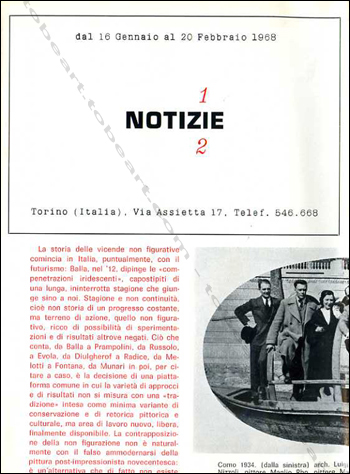 Esperienze dell'astrattismo italiano 1930-1940 - Torino, Gallerie Notizie, 1968.