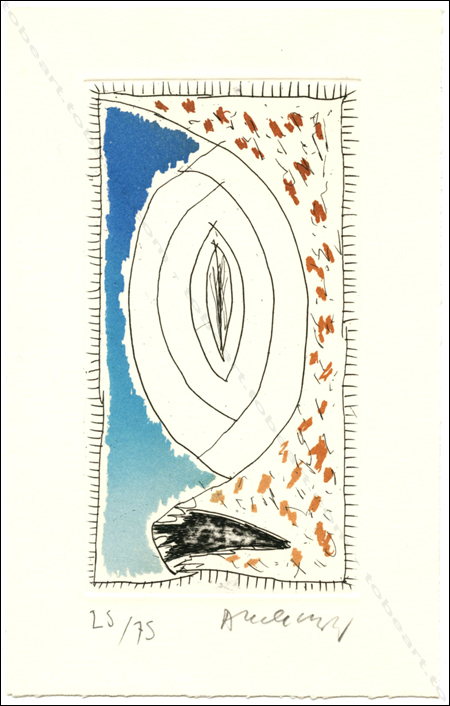 Gravure originale de Pierre ALECHINSKY�- André Verdet. Les exercices du regard. Paris, Editions Galilée, 1991.