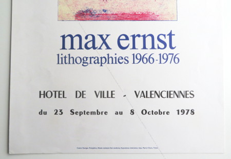 Max ERNST. Affiche originale. Paris, Centre Pompidou - MNAM, 1978.