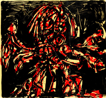 Antonio SAURA - Lithographie originale / original lithograph - Crucifixion (1&cent; life), 1964.