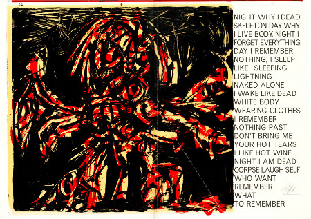 Antonio SAURA - Lithographie originale / original lithograph - Crucifixion (1&cent; life), 1964.