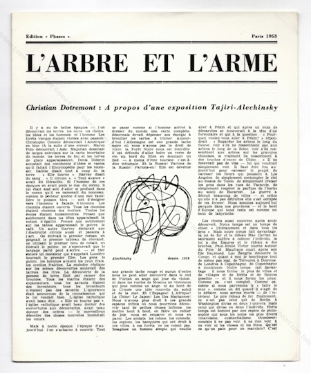 Pierre ALECHINSKY et Shinkichi TAJIRI - L'Arbre et l'Arme. Bruxelles / Paris / Amsterdam, Cahiers Phases, 1953.