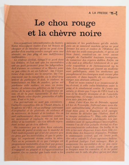 L'cart absolu. Paris, L'Oil galerie d'art, 1965.