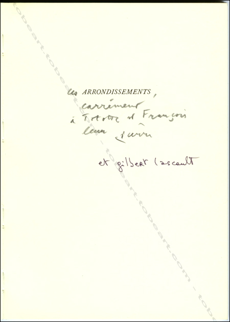 Pierre Alechinsky - Gilbert Lascault. Arrondissements. Paris, Daniel Lelong, 1983.