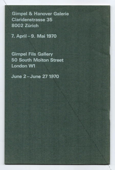Horst ANTES. Zrich / London, Gimpel & Hanover Galerie, 1970.