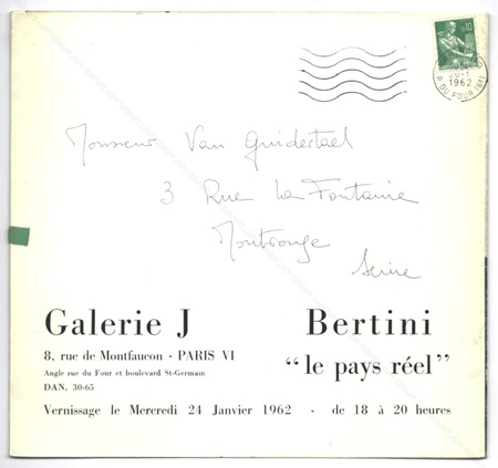 Gianni BERTINI - Le pays réel. Paris, Galerie J, 1962.