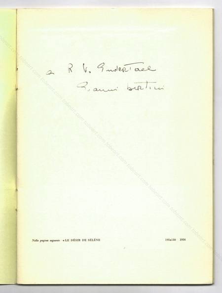 Gianni BERTINI. Milano, Galeria Blu, 1957.