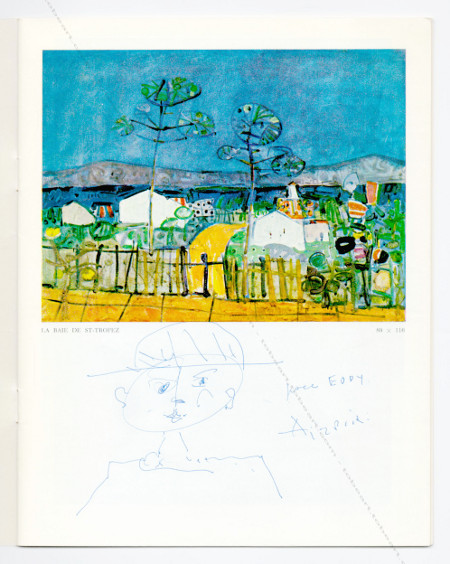 Dessin ddicace de Paul AIZPIRI. Paris, Galerie Romanet, 1969.