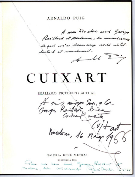 Modest CUIXART - Realismo pictorico actual. Barcelona, Galeria René Metras, 1996.
