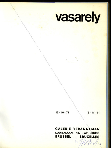 Victor VASARELY. Bruxelles, Galerie Veranneman, 1971.