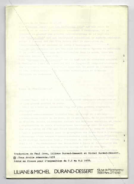 Hans HAACKE - The goodwill umbrella. Paris, Galerie Liliane & Michel Durand-Dessert, 1978.