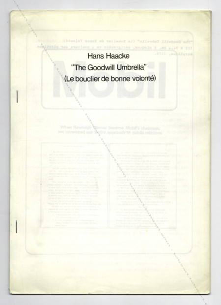 Hans HAACKE - The goodwill umbrella. Paris, Galerie Liliane & Michel Durand-Dessert, 1978.
