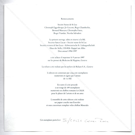 Carmen PERRIN - Rvolution. Genve, Socit Suisse de St-Luc, 1997.