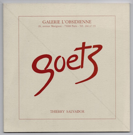 Henri GOETZ. Paris, Galerie L'Obsidienne, 1985.