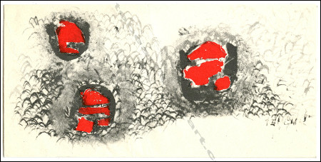 Carton d'invitation à l'exposition Peintures, gouaches et encres de CHINN YUEN-YUEY. Paris, Galerie Karl Flinker, 1964.