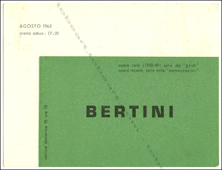 Carton d'invitation  l'exposition de Gianni BERTINI. Carrara (Italie), Galleria La Ruota, 1963.