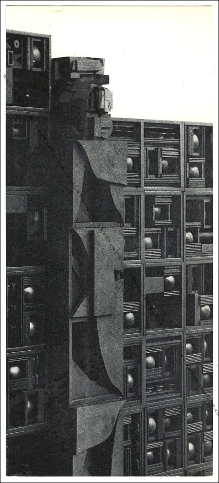 Carton d'invitation de l'exposition de Louise NEVELSON. Paris, Galerie Jeanne Bucher, 1969.