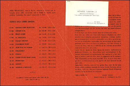 Igor TROUBETZKOY - Mostra personale. Milano, Galleria Minima, 1960.