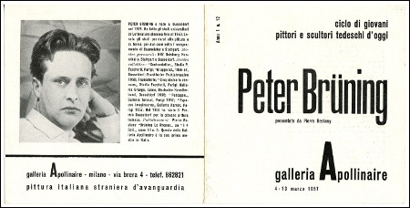 Peter BRNING. Milano, Galleria Apollinaire, 1957.