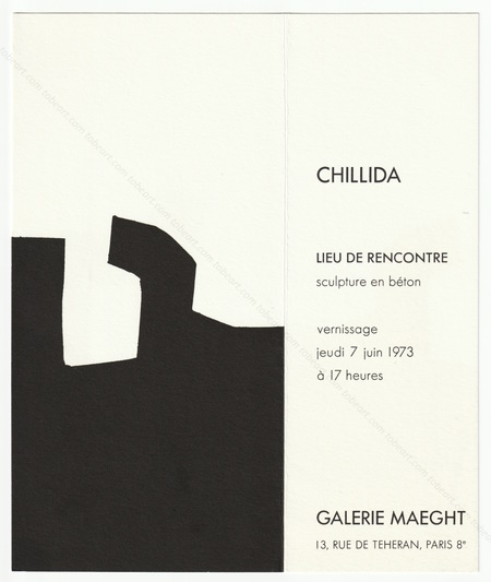Eduardo CHILLIDA - Lieu de rencontre. Sculpture en bton. Paris, Galerie Maeght, 1973.
