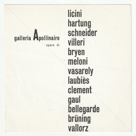 Mostra Collectiva. Milano, Galleria Apollinaire, 1957.