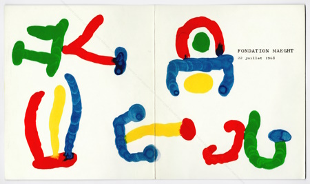 Joan MIRO. Concert irregular de Joan Brossa. Saint-Paul, Fondation Maeght, 1968.