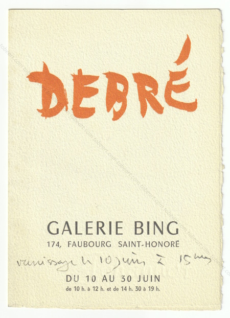 Olivier DEBR - Pcheur. Paris, Galerie Bing, (1949).