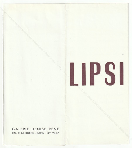 Morice LIPSI. Paris, Galerie Denise Ren, 1957.