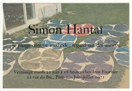 Simon HANTA - Le pliage comme mthode; regard sur dix annes. Paris, Galerie Jean Fournier, 1971.