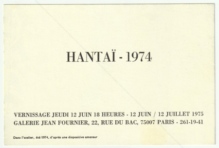 Simon HANTA - 1974. Paris, Galerie Jean Fournier, 1975.