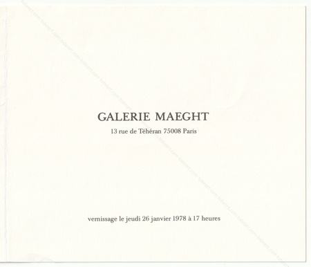 Jacques MONORY - Technicolor. Paris, Galerie Maeght, 1978.