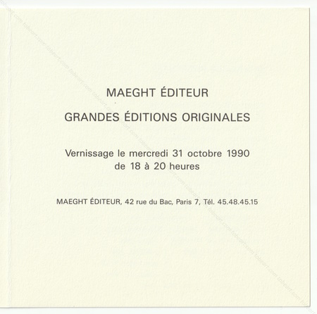 Joan MIR. Maeght Editeur. Grandes ditions originales. Paris, Galerie Maeght, 1990.