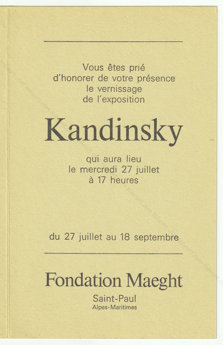 Centenaire KANDINSKY 1866-1944. Saint-Paul, Fondation Maeght, 1966.