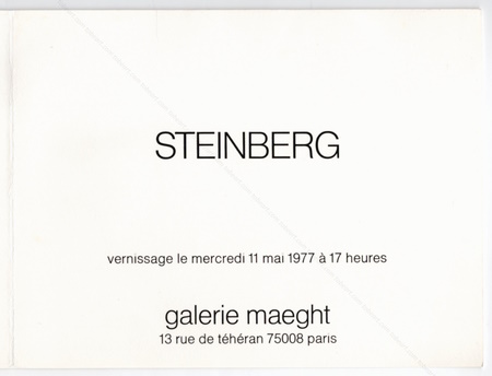 Saul STEINBERG. Paris, Galerie Maeght, 1977.