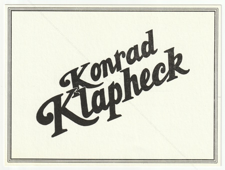 Konrad KLAPHECK. Paris, Galerie Ileana Sonnabend, 1965.