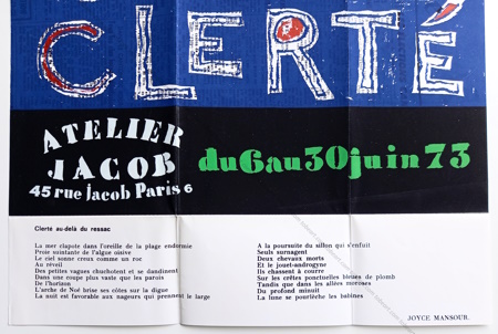 Jean CLERT. Paris, Atelier Jacob, 1973.
