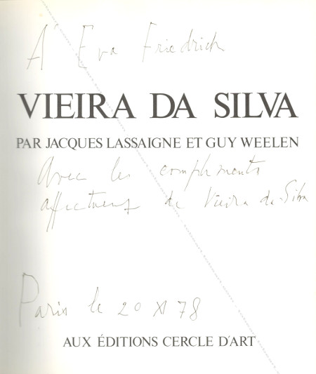 Maria Helena VIEIRA DA SILVA. Barcelone, Poligrafa SA / Editions Cercle d'art, 1978.