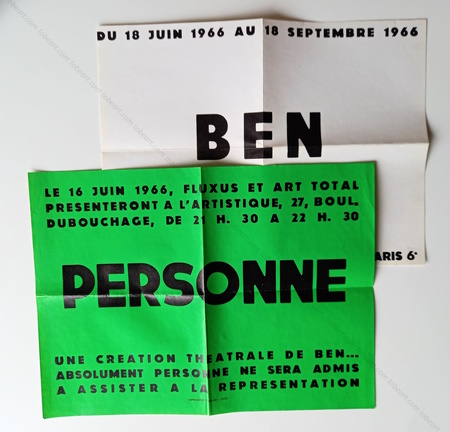 BEN (Vautier) - Ecrit pour la gloire à force de tourner en rond et d'être jaloux (entre 1960 et 1970). Nice, Ben, (1971).