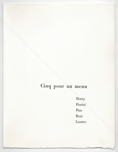 Bertrand DORNY, Amanzio FIORINI, Arthur Luiz PIZA, Paolo BONI, LOUTTRE B - Cinq pour un menu - Paris 1973.